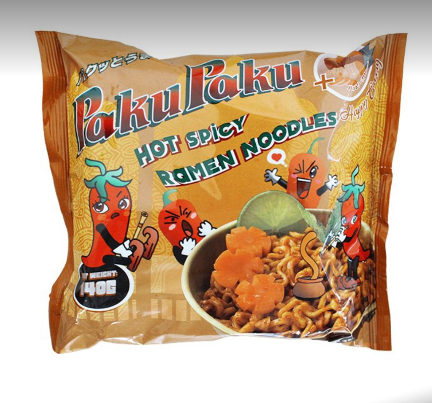 Se paku paku hot spicy ramen noodles (happy carry) hos Honning-krukken.dk